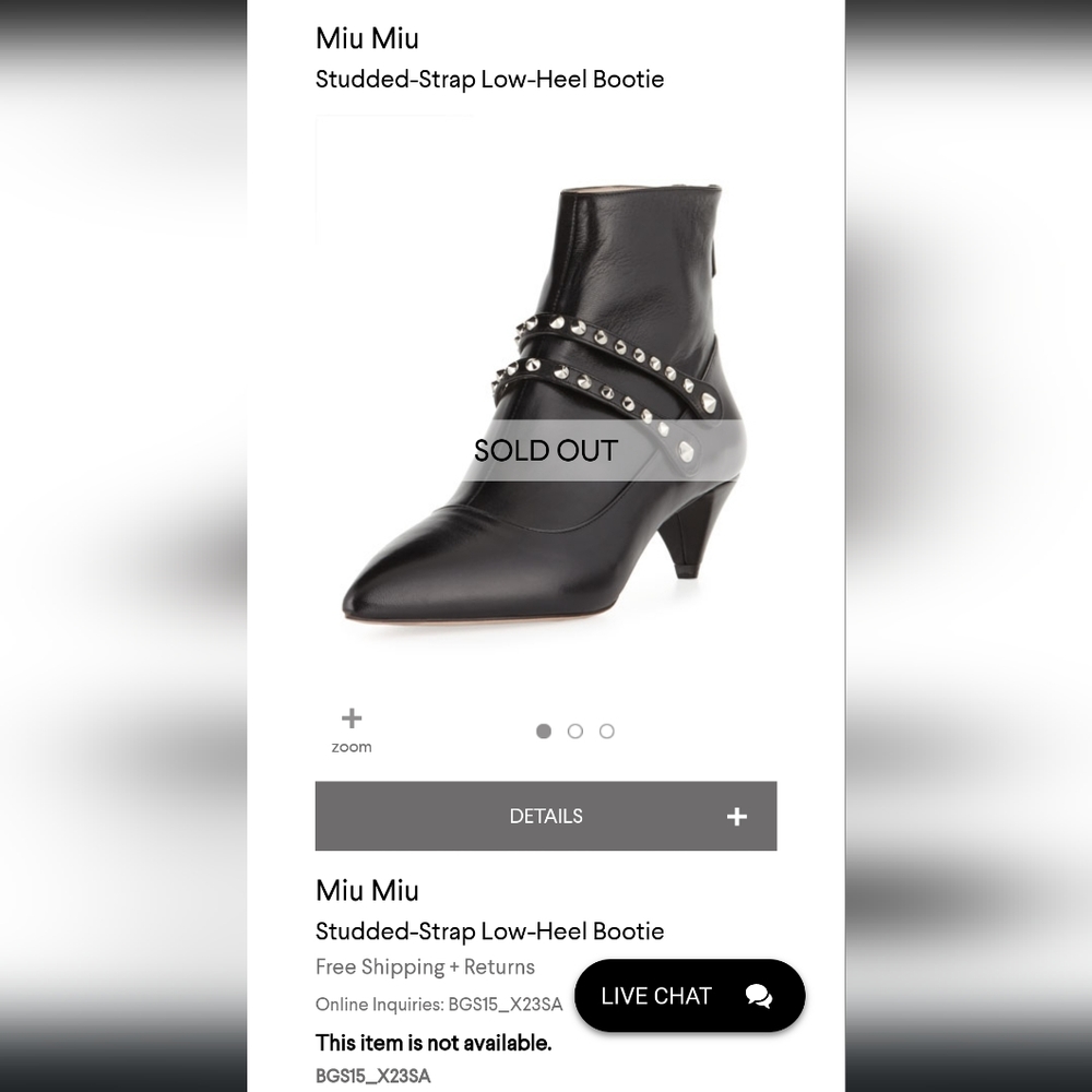Miu miu studded leather ankle boots, size 39